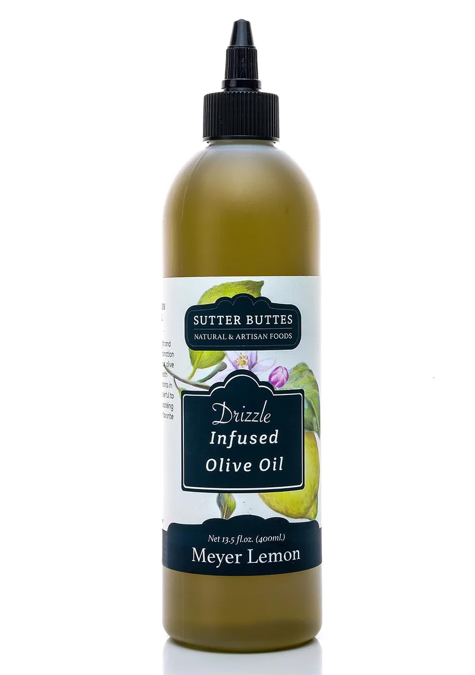 Sutter Buttes Meyer Lemon Infused Extra Virgin Olive Oil Drizzlers in Award-Winning Flavors! - 400 ml (Meyer Lemon)
