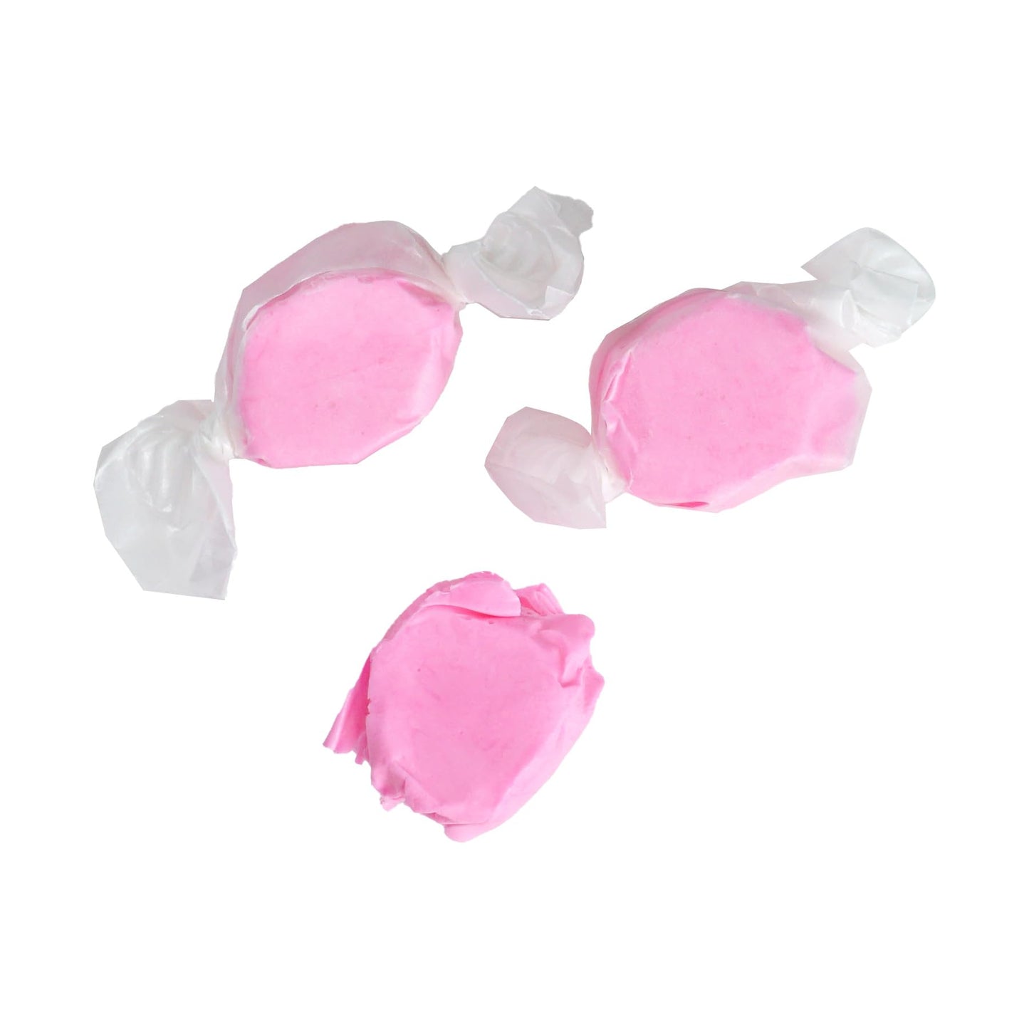 The Hampton Candy Company Strawberry Salt Water Taffy, 2 Pound Bulk Bag, Individually Wrapped Pink Candy
