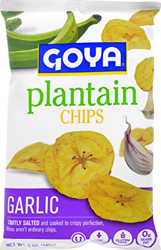 Goya Foods Plantain Chips, Garlic, 5 Ounce (Pack Of 12)