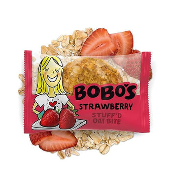 Bobo'S Oat Stuff'D Bites (Strawberry, 30 Pack Box Of 1.3 Oz Bites) Gluten Free Whole Grain Rolled Oat Snack- Great Tasting Vegan