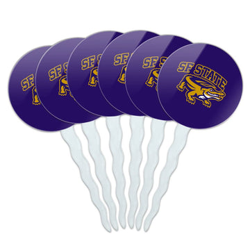 San Francisco State Primary Logo Cupcake Picks Toppers Decoration Set of 6