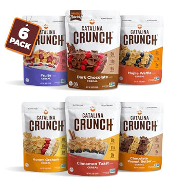 Catalina Crunch High Fiber Protein Cereal Variety Pack (6 Flavors) | Low Carb, Zero Sugar, Gluten Free, Fiber | Vegan Snacks/Food | Keto Friendly