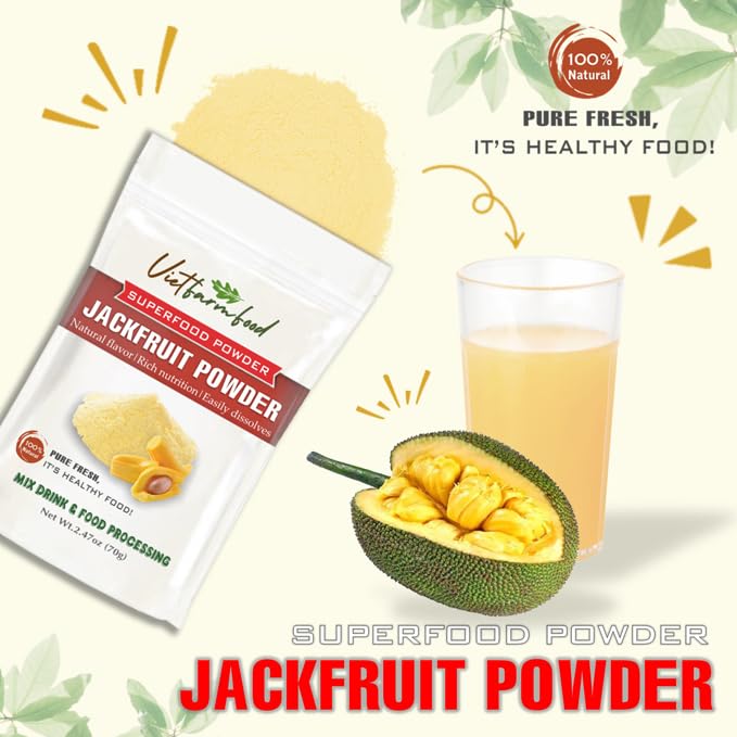 Jackfruit Powder 2.47 Oz (70G) Vietfarmfood: Freeze-Dried Extracted From 100% Pure, Sugar-Free. Used To Mix Mixed Drinks Fresh F