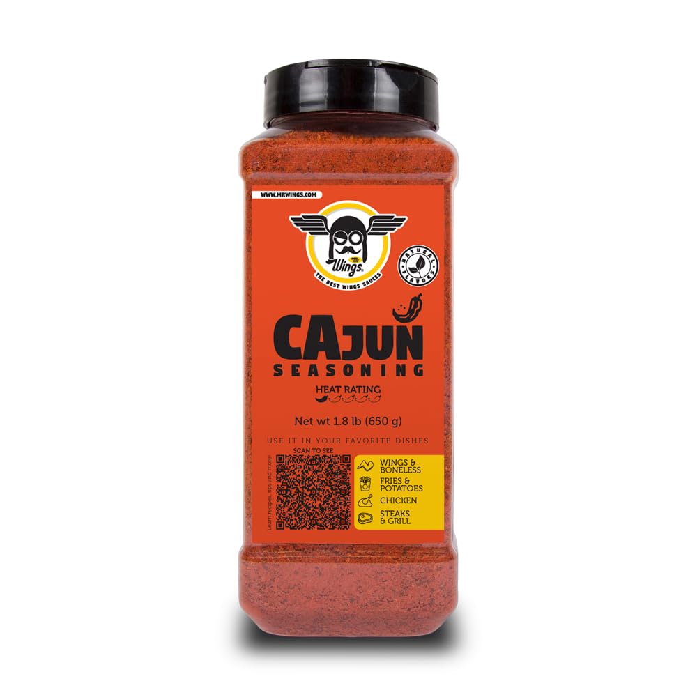 Mr Wings Cajun Seasoning 650 g. Delicious louisiana style mix powder ideal for marinating wings, chicken, ribs, seafood; and sea
