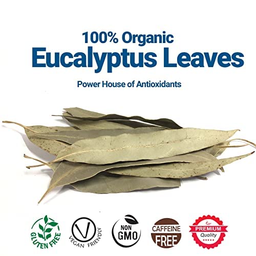 Akshit Organic Dried Eucalyptus Leaves, Caffeine-Free Relax Tea, 2.6 oz