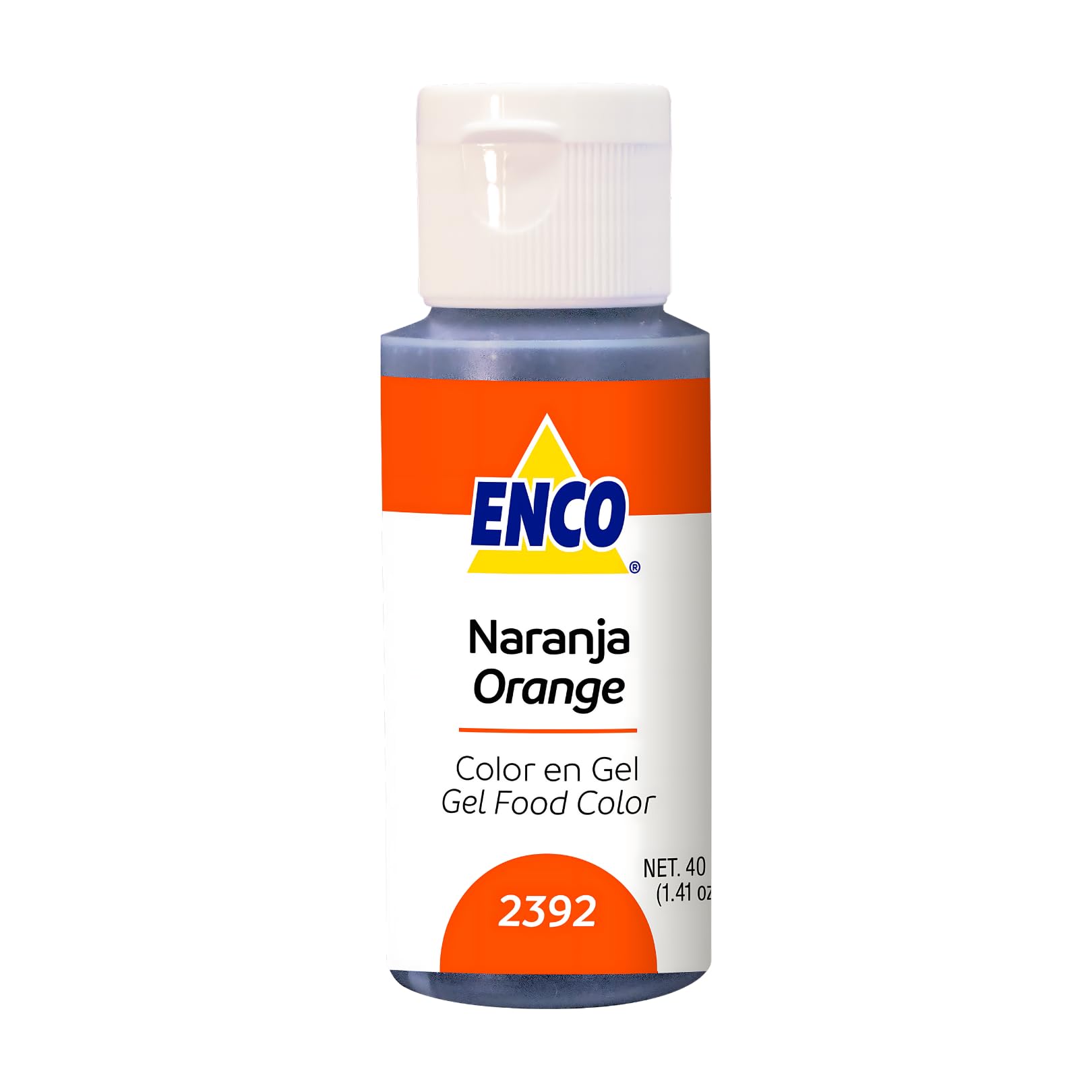 Enco Food Coloring Gel Orange 1.41 Oz (40G) Concentrated, Vegan