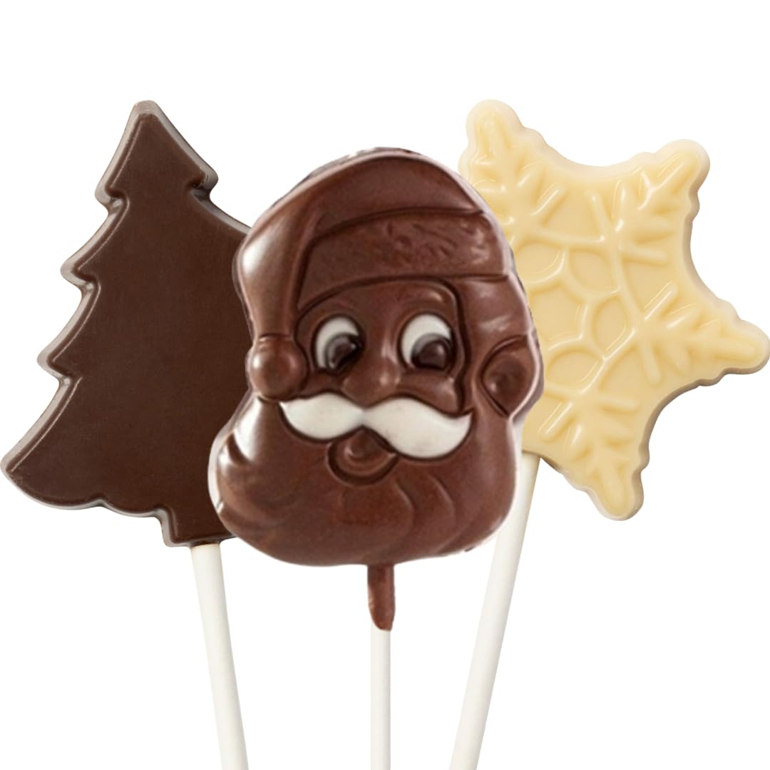 Chocolate Christmas Lollipops (3 Pack) | Milk Free, Nut Free, Gluten Free, Soy Free, Vegan | No Whey Foods