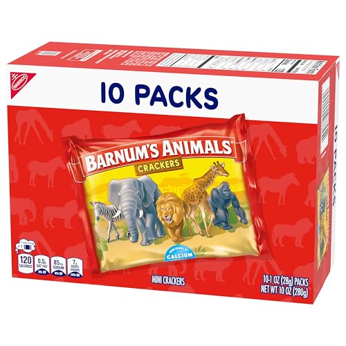 BARNUMS Original Animal Crackers, Kids Snacks, 10 Snack Packs (Pack of 2)