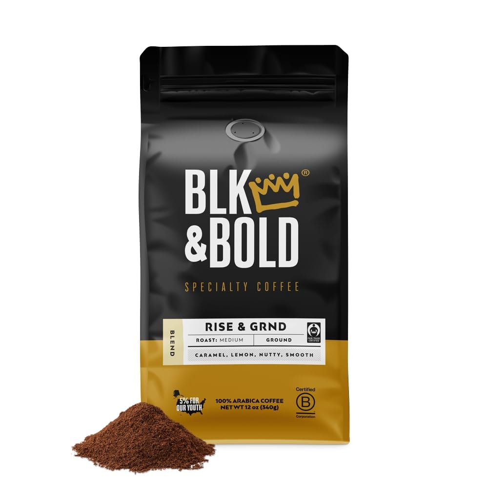 BLK & Bold Ground Coffee | Medium Roast | 100% Arabica | 12 oz Bag | Black Owned Business