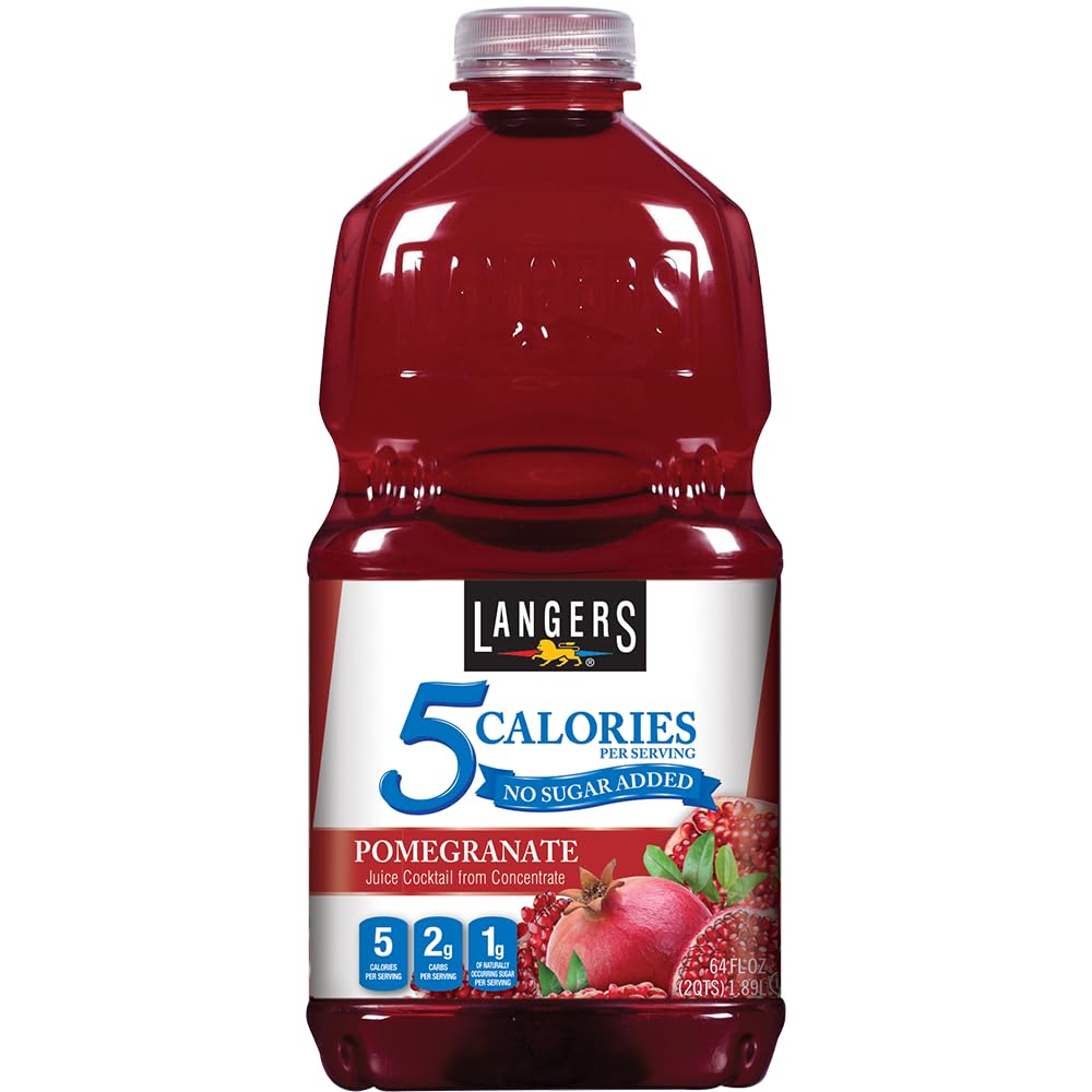 Langers 5 Calorie Pomegranate Juice Cocktail  64 Fl Oz (Pack of 8)