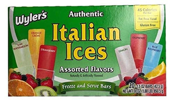 SINGLES TO GO! Wyler s Italian Ices Original Flavors, 40 - 1.5 oz Pops - (Pack of 2)