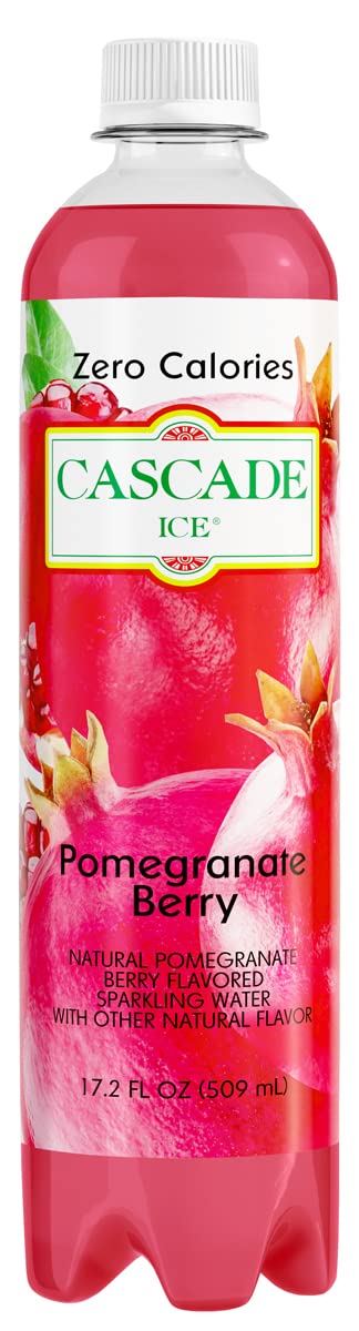 Cascade Ice Sparkling Water, Pomegranate Blueberry, 17.2 Fl Oz, Pack of 12