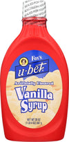 FOXS U-BET Vanilla Syrup - 20 Oz Bottle - Flavoring Syrup for Beverages