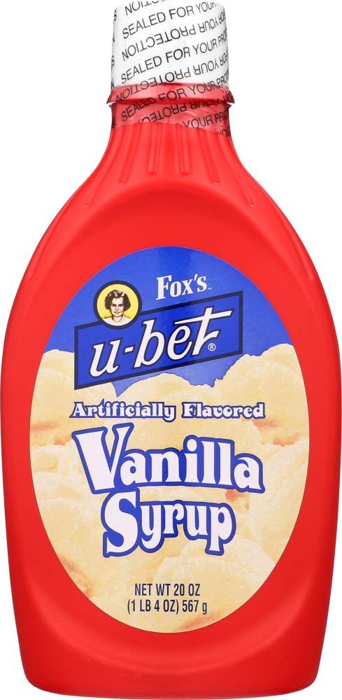FOXS U-BET Vanilla Syrup - 20 Oz Bottle - Flavoring Syrup for Beverages