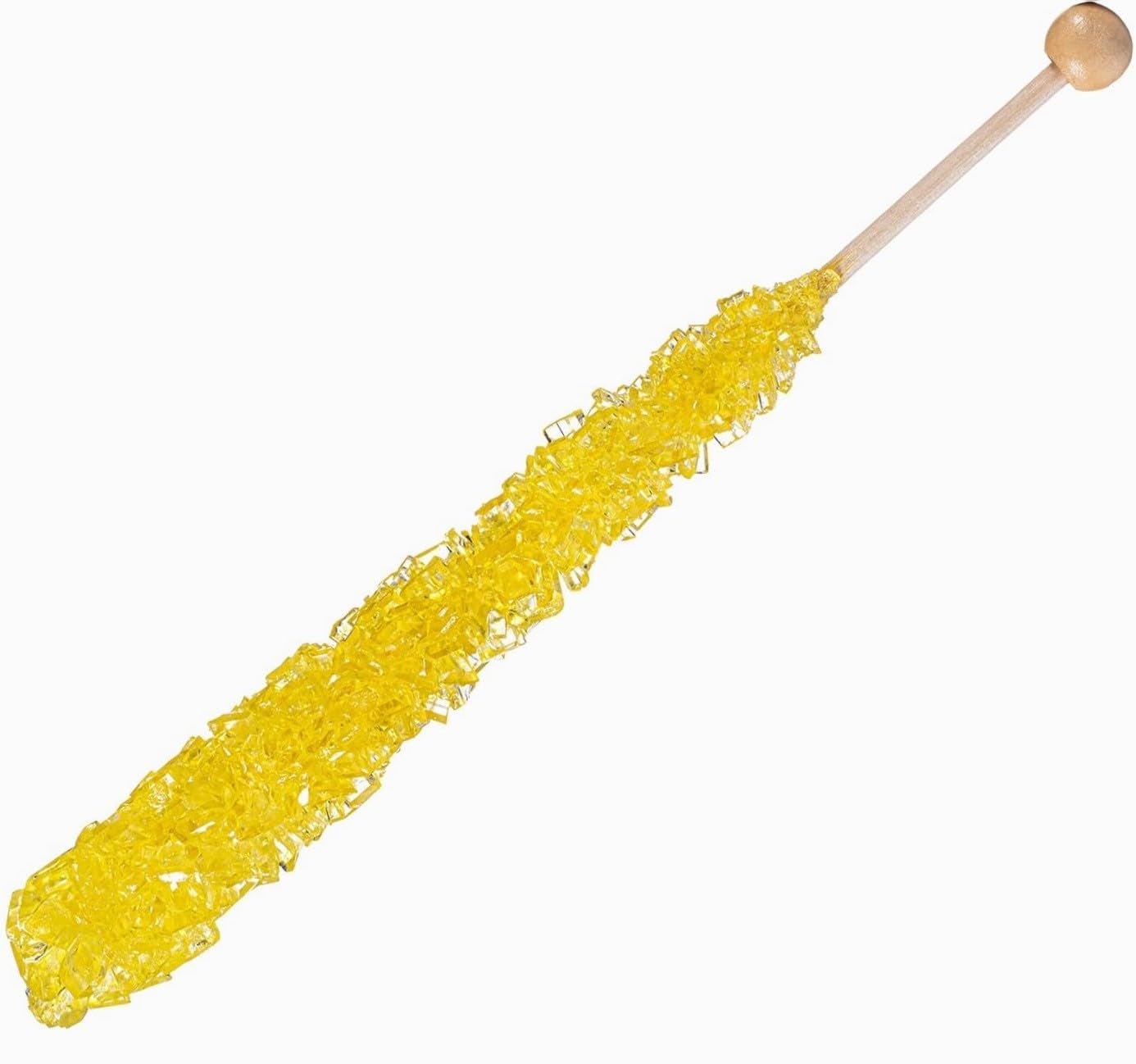 SweetGlob Classic Rock Candy Sticks Lollipops - Yellow Mango, 18 Count, Individually Wrapped