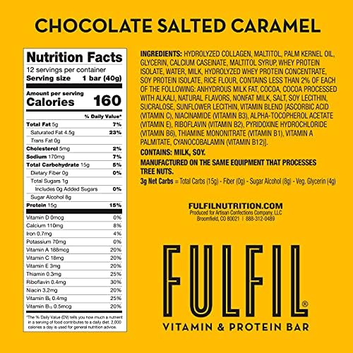 Fulfil Protein Snack Bars, Best Sellers Variety Pack,15G Protein, Pantry Staples, 12 Count