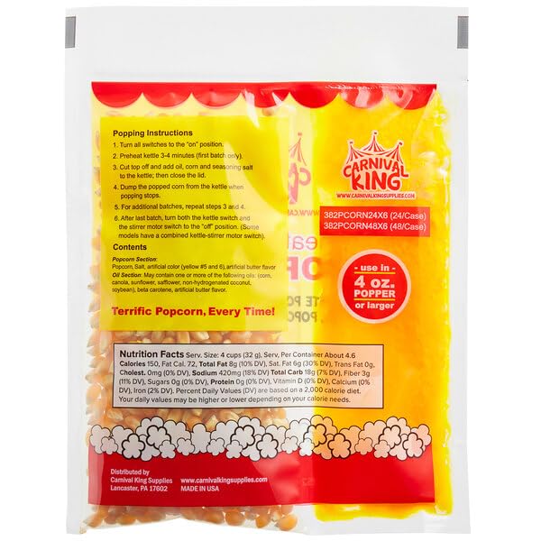 The Tilted Egg Popcorn Kernels for Popcorn Machine, 4oz Pack of 24
