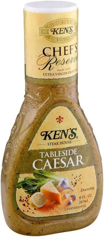 Kens Steak House Chefs Reserve Caesar Dressing, 9 Ounce (Pack of 4)