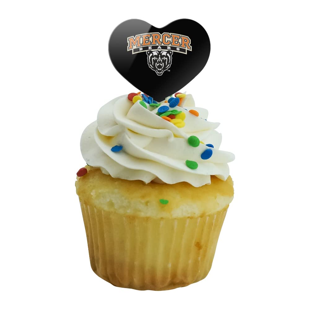 GRAPHICS & MORE Cupcake Picks Set of 6, Heart Design, Acrylic, One Size, Mercer University