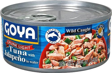 Goya Foods Chunk Light Tuna with Jalapeño, Wild Caught, 4.94 Ounce, Pack of 24