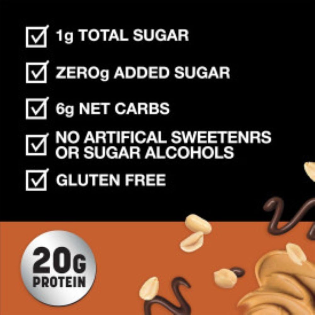 KIND Protein MAX Snack Bars, 20g Protein, Keto Friendly, 1g Sugar, Gluten Free, 4 Count Box, Brown, Model 66912