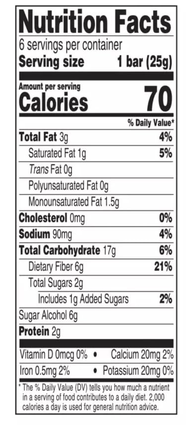 Fiber Now 70 Calorie Cinnamon Coffee Cake Bars, 6 ct On the Go Low Carb (5g Net) Snack Snacking Food Treat, Millville 5.29oz Box