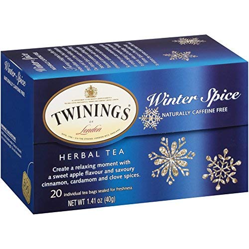 Twinings Winter Spice Herbal Tea Individually Wrapped, 20 Count (Pack Of 1), Includes Camomile, Apple, Cinnamon, & Clove, Caffeine-Free, Enjoy Hot Or Iced