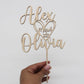 Shop Simply Perfect Custom Cake Topper, Personalized Cake Topper For Wedding, Anniversary, Engagement - Double Sided Black, Gold