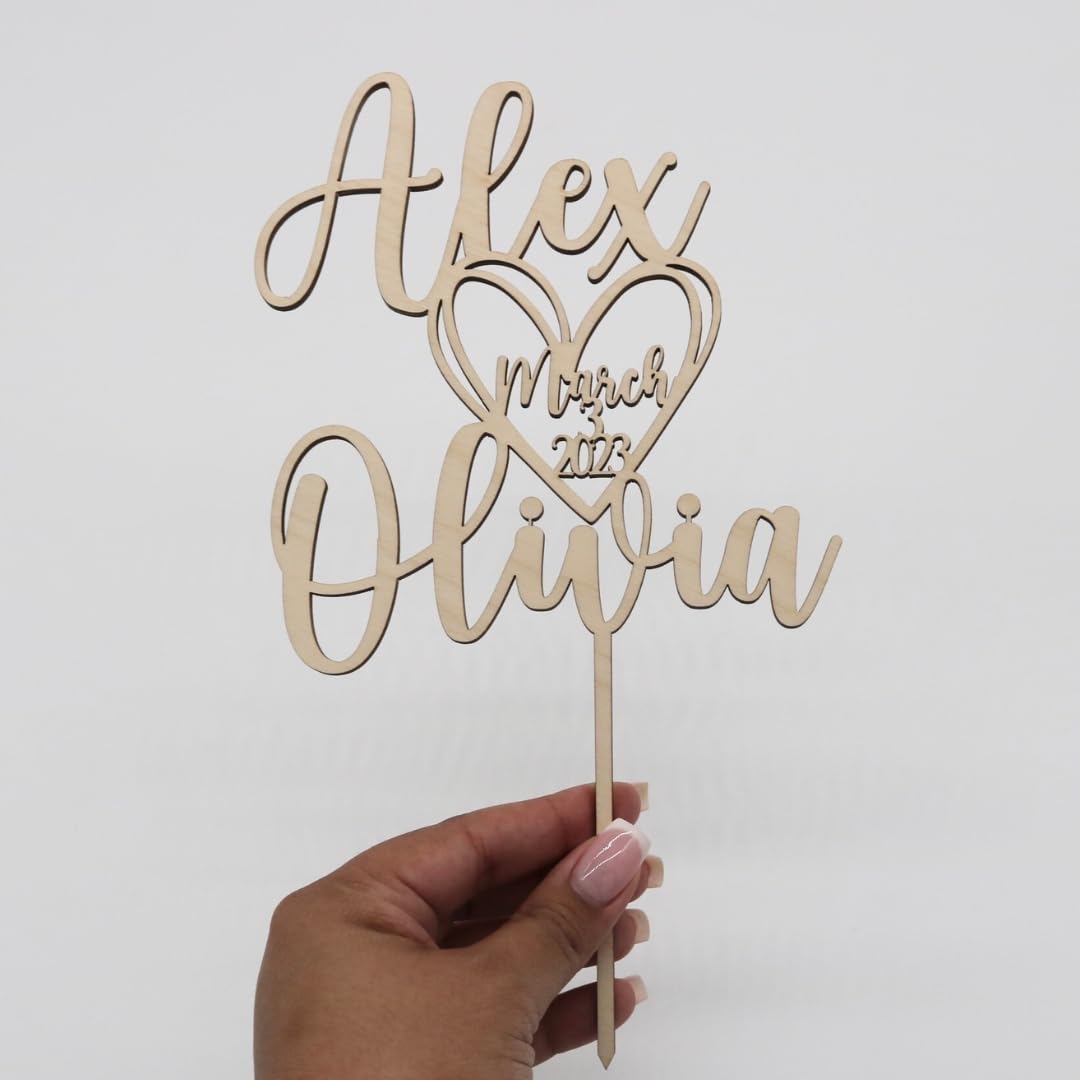 Shop Simply Perfect Custom Cake Topper, Personalized Cake Topper For Wedding, Anniversary, Engagement - Double Sided Black, Gold