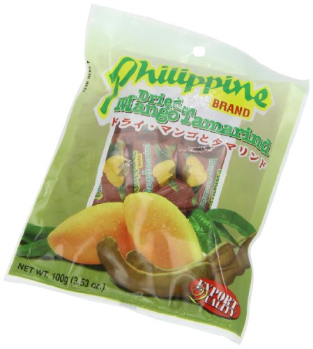 Philippine Brand Dried Mango Tamarind Balls, 3.53-Ounce Pouches, Pack of 10