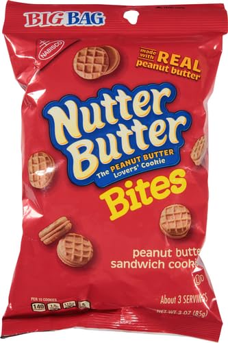 NABISCO Nutter Butter Bites Cookies, 3-Ounce (Pack of 12), Delicious Snack Treat
