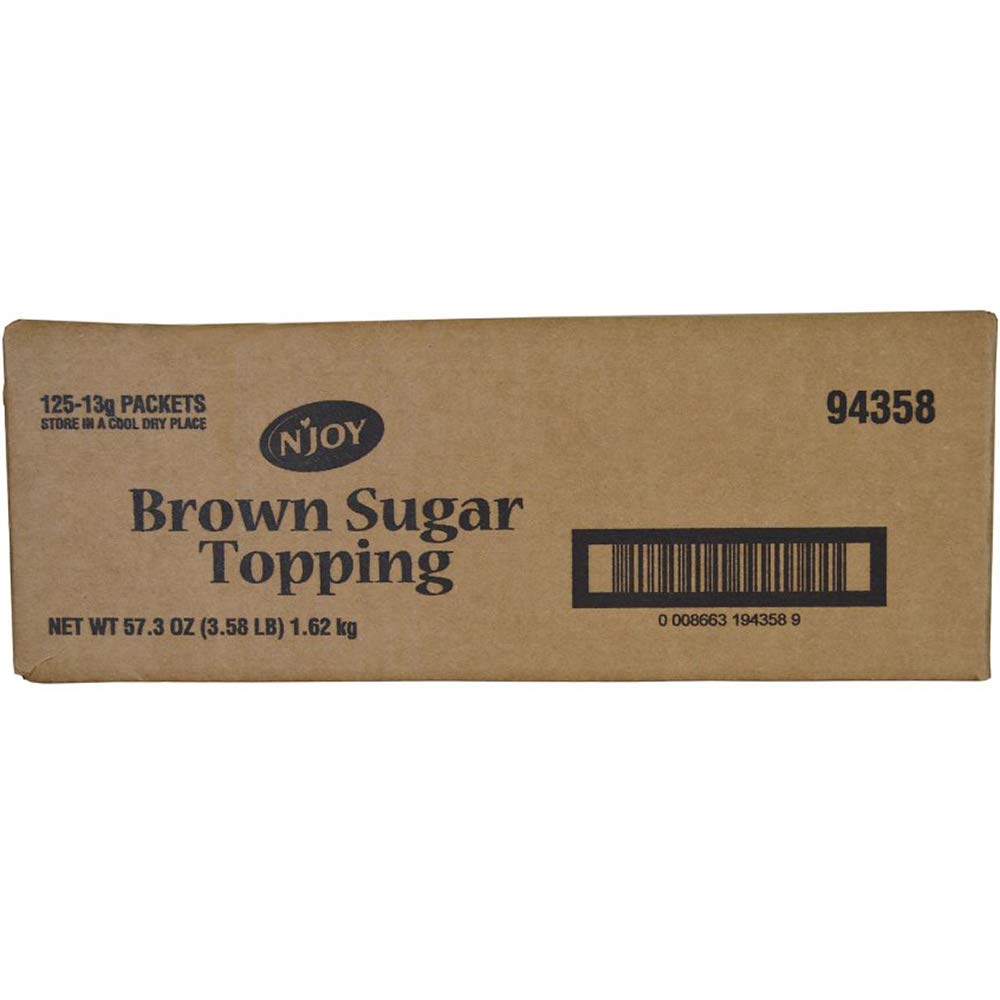 NJoy Brown Sugar Topping for Oatmeal | (Pack of 125) | Single Serve Portion | Bulk Size