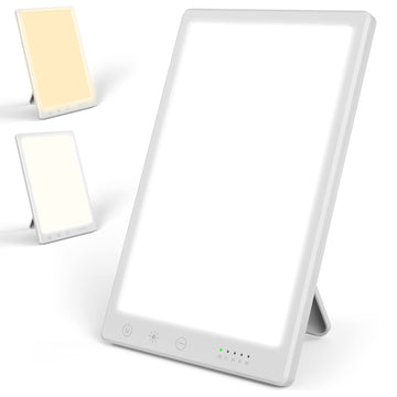 Fitfirst Light Therapy Lamp, 15000 Lux Simulated Sunlight, Uv-Free Led Lamp With 3 Color Temperature & 4 Brightness Settings, Ad
