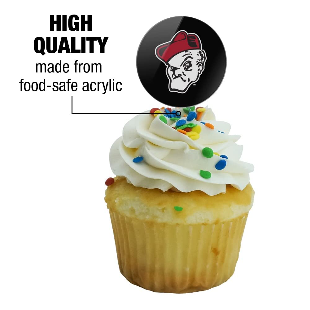 Ohio Wesleyan University Secondary Logo Cupcake Picks Toppers Decoration Set Of 6