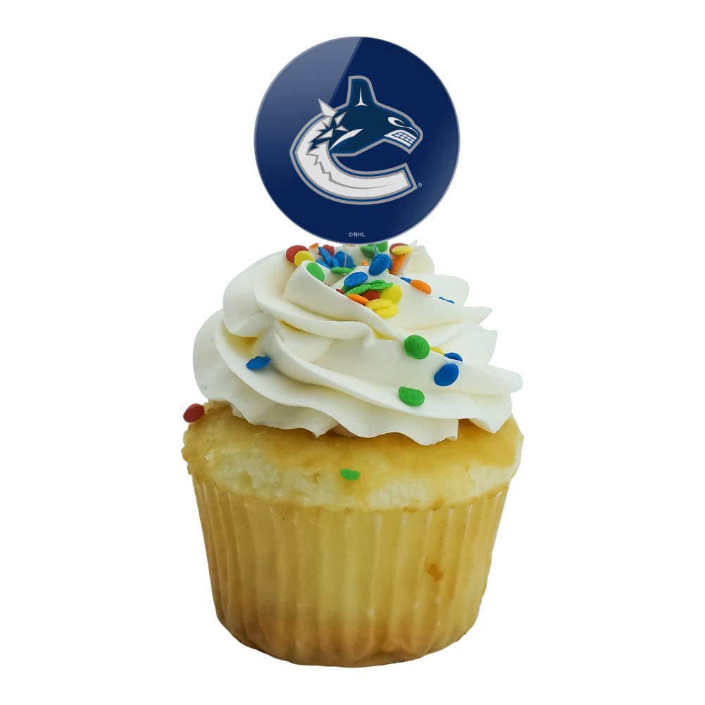 GRAPHICS & MORE Cupcake Picks Set of 6 - Vancouver Canucks Logo - Multi Color - One Size