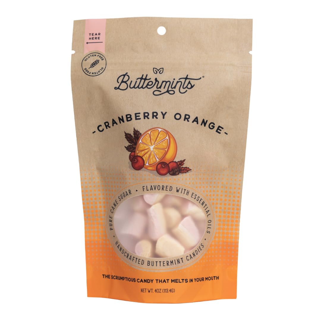 Buttermints Cranberry Orange, Butter Mints Gluten-Free Candy Soft Butter Taste, Unexpectedly Scrumptious (4 Servings)