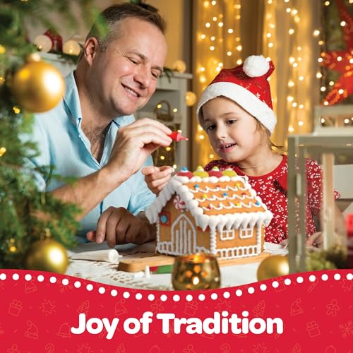 Gingerbread House kit [Set of 8] Mini Village Gingerbread Decorating House Kit Fun Holiday Activity for Kids, Ease Crafted Groov