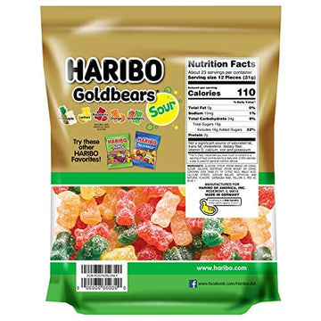 Haribo Sour Goldbears 25.6 Oz. Stand Up Bag (Pack Of 4)