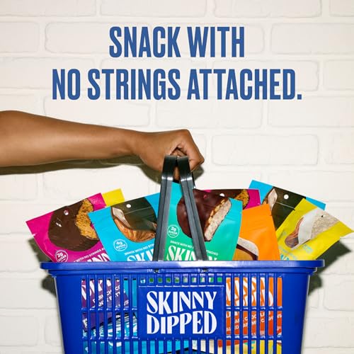 SkinnyDipped Snack Attack Almond Variety Pack, Chocolate Covered Almonds, Low Sugar, Gluten Free, Healthy Snack, 1.2 Ounce Bags