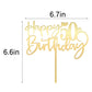 Happy 50Th Birthday Cake Topper,Mirrored Gold Acrylic Durable Cake Topper,50Th Birthday Party Cake Decorations,Hello 50Th Years