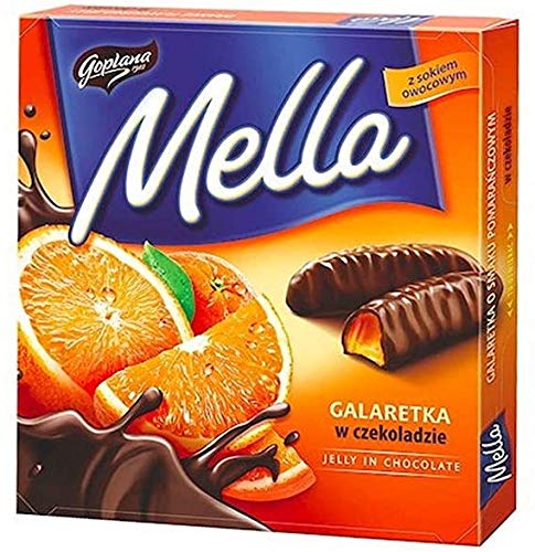 Jutrzenka Mella Chocolate Coated Jelly Variety Pack Of 4 X 6.7 Oz. Orange, Lemon, Cherry & Blackcurrant. Product Of Poland.
