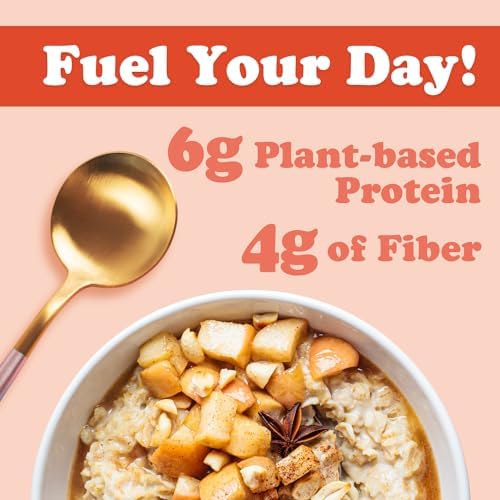 Earnest Eats Superfood Maple Cinnamon Almond Oatmeal (6 Pack)- No Sugar Added, Vegan, Gluten Free, Good Source Of Fiber