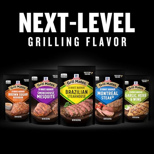 McCormick Grill Mates Marinade, Brazilian Steakhouse, 30 Minute Liquid Marinade, Single Use Pouch, No Waste, Exciting Brazilian-
