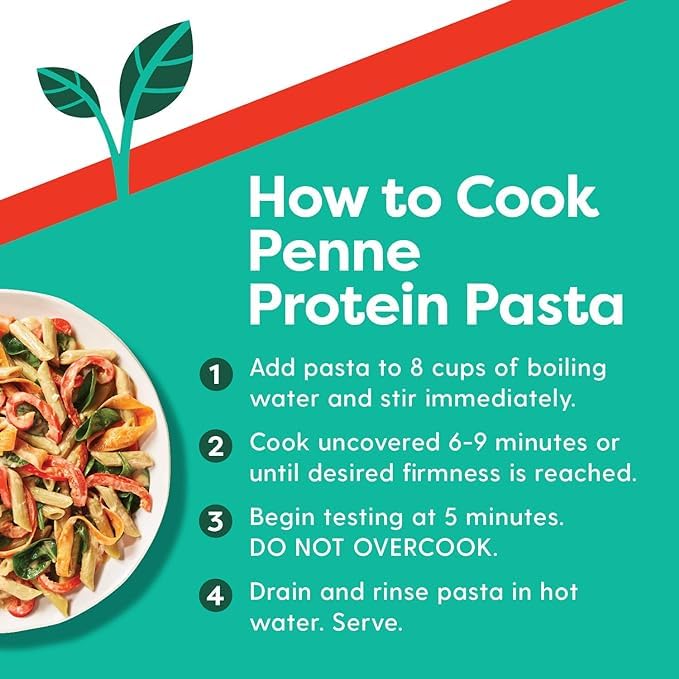 Ancient Harvest Gluten-Free Plant-Based High-Protein Vegan Pasta, Green Lentil And Quinoa Penne, 8 Ounce (Pack Of 6)