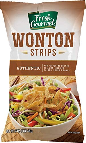 Fresh Gourmet Authentic Wonton Strips Crunchy Snack And Salad Topper (16 Ounce (Pack Of 4))