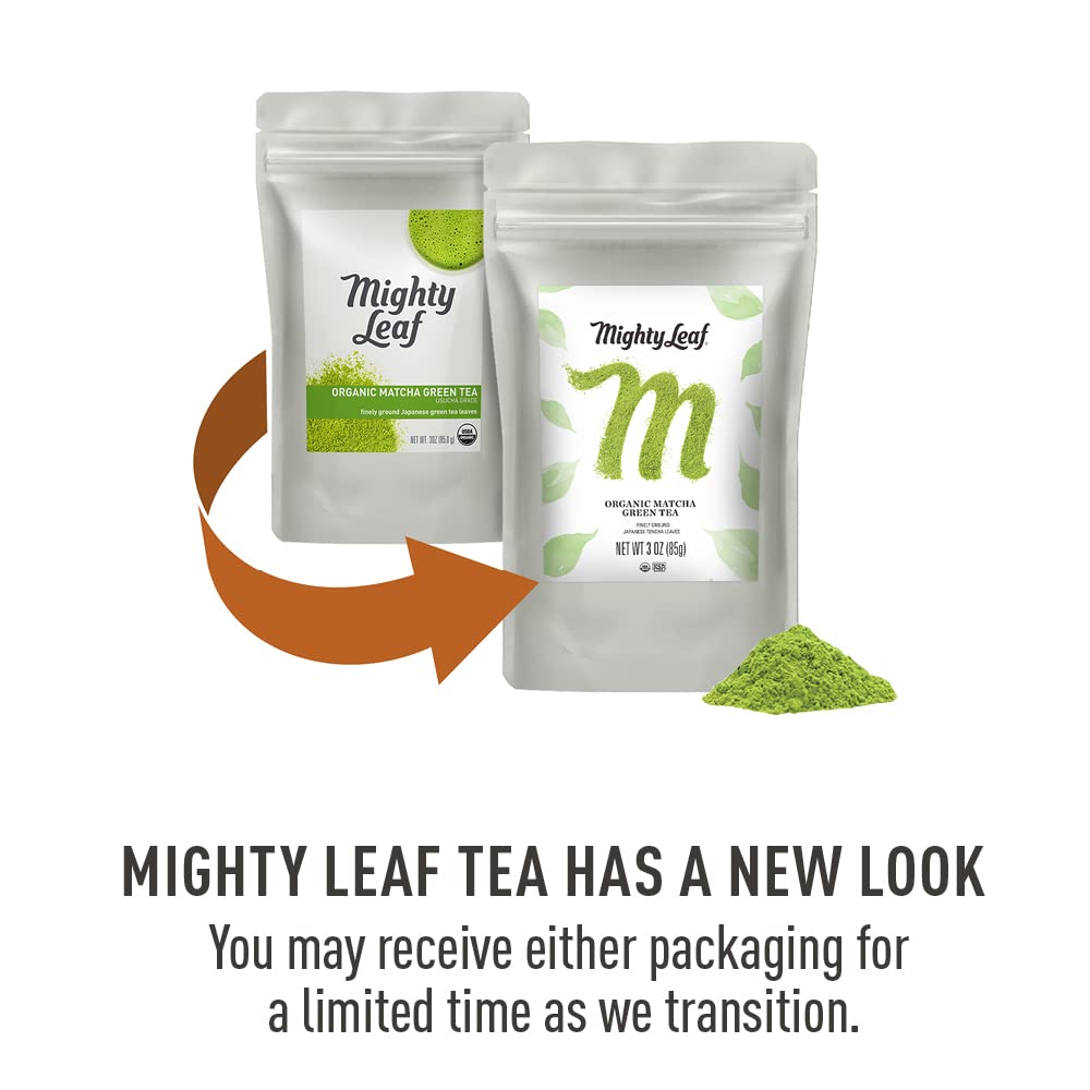 Mighty Leaf Tea, Organic Matcha Green Tea Powder - 3 Ounce Bag, 100% Japanese Matcha, Unsweetened