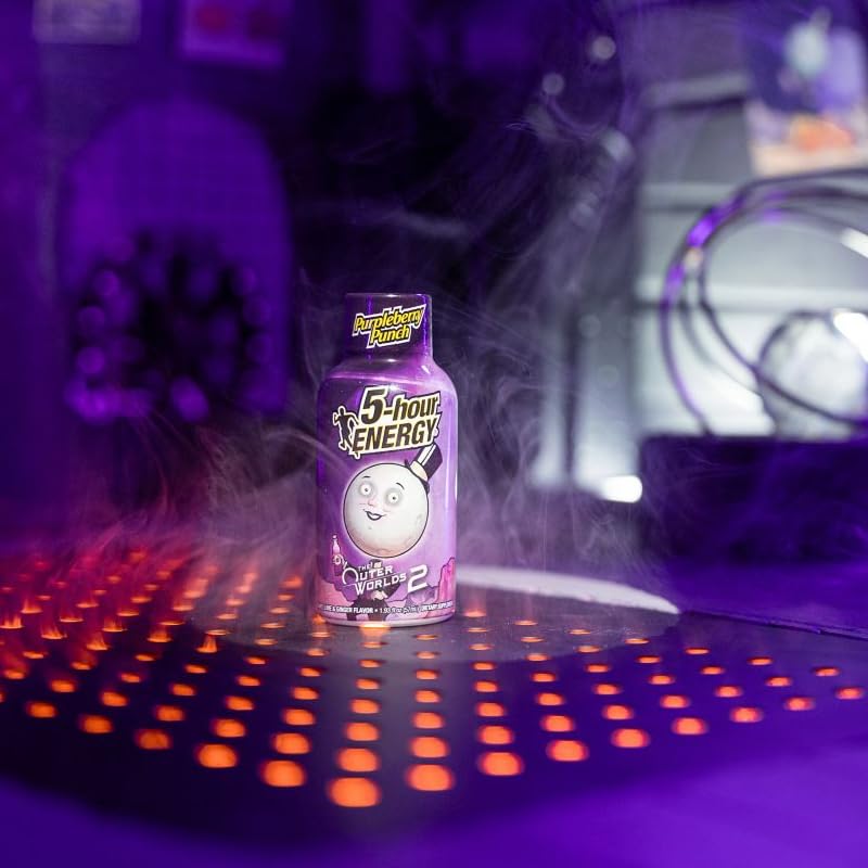 5-hour Energy Shots Outer Worlds 2 Purpleberry Punch Flavor  1.93 Fl Oz  Pack of 24