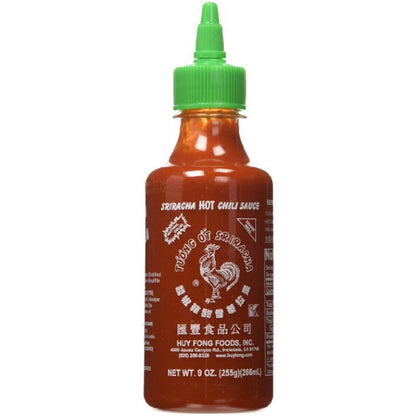 Huy Fong, Sriracha Hot Chili Sauce, 9 Ounce Bottle (4 Pack)