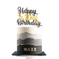 70Th Birthday Cake Topper, Black Gold Glitter Cupcake Topper For Happy 70Th Birthday Party Decorations Supplies For Men Or Women