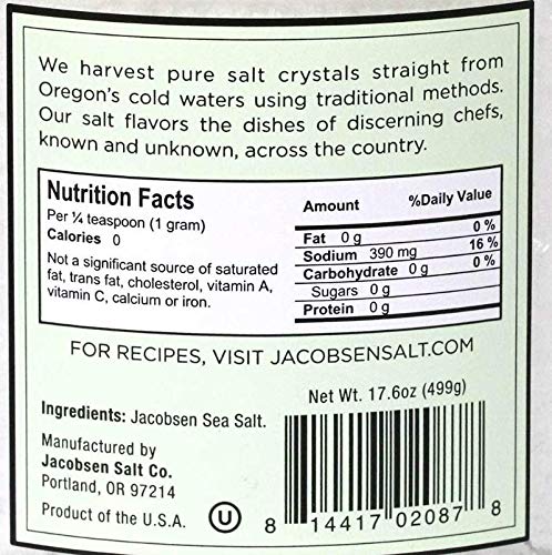 Jacobsen Salt Co. Pure Flake Finishing Salt, 17.6 Ounce